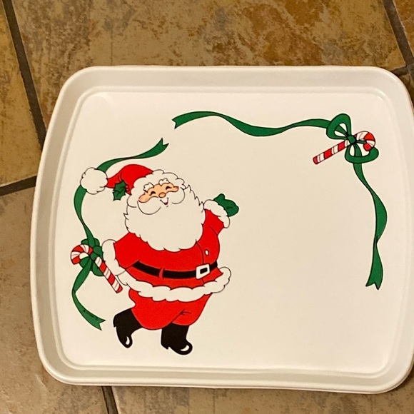 Vintage Ullman Co. Santa Plastic Serving Tray - Picture 1 of 5